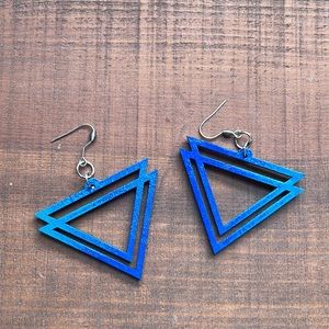 Hand Painted Laser Cut Wooden Earrings